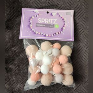 NWT 72" Baby Pink Spring Easter Baby Shower or Nursery Decor Garland w pompoms